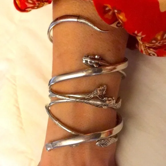🆕 Sterling Silver Snake Wraparound Bracelet